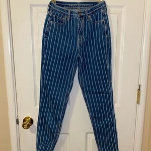 American eagle pin stripe mom jeans